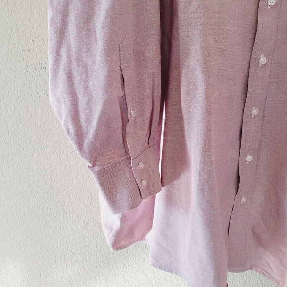 PROPER CLOTH Mens American Pima Burgundy Oxford Cloth Dress Shirt 20 x 36.5 - Picture 6 of 7